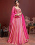 Pink Pure Chinon Silk Lehenga Choli