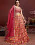 Red Pure Chinon Silk Lehenga Choli