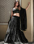 Black Georgette Lehenga Choli Closure View