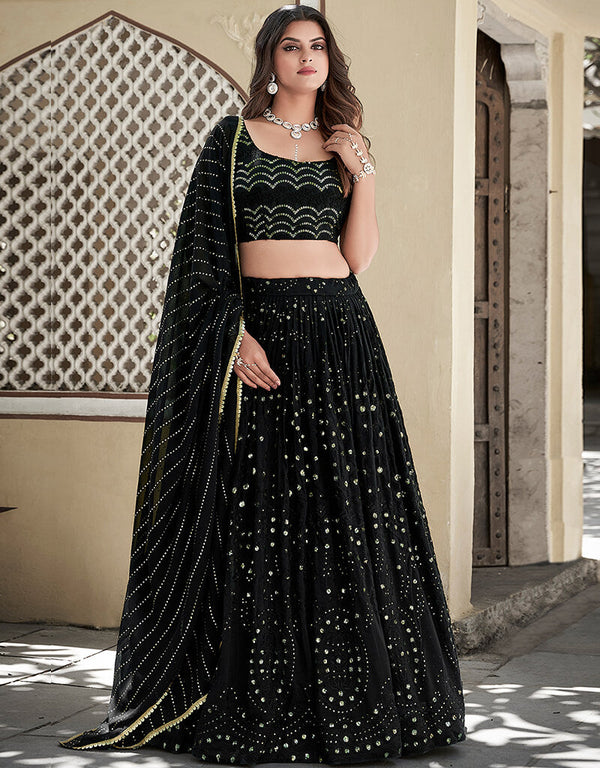 Black Georgette Lehenga Choli