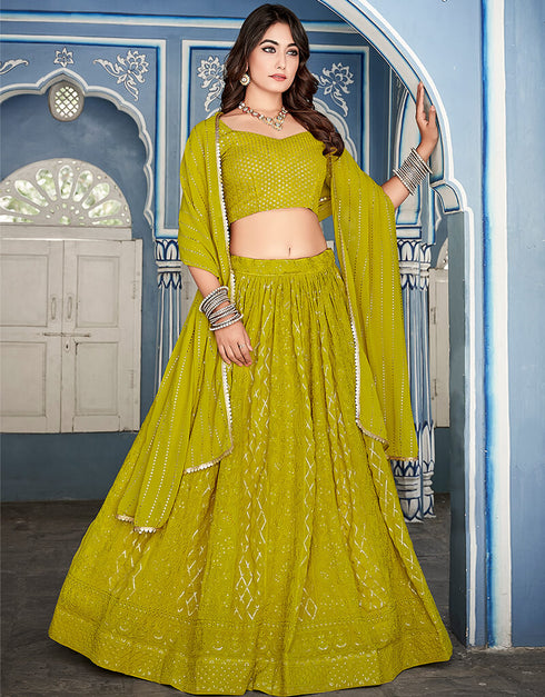 Mehendi Georgette Lehenga Choli