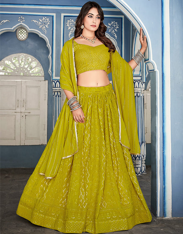 Mehendi Georgette Lehenga Choli
