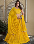 Yellow Georgette Lehenga Choli Closure View