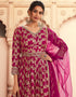 Pink Dola Jacquard Silk Pant Anarkali Closure View