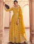 Yellow Dola Jacquard Silk Pant Anarkali