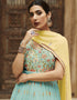 Sky Faux Georgette Pant Anarkali Closure View