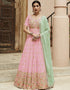 Pink Faux Georgette Pant Anarkali