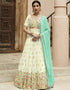 Cream Faux Georgette Pant Anarkali