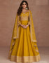 Yellow Premium Silk Pant Anarkali