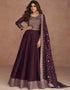 Wine Premium Silk Pant Anarkali