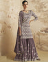 Mauve Faux Georgette Sharara Suit