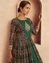 Green Chinon Pant Anarkali Closure View