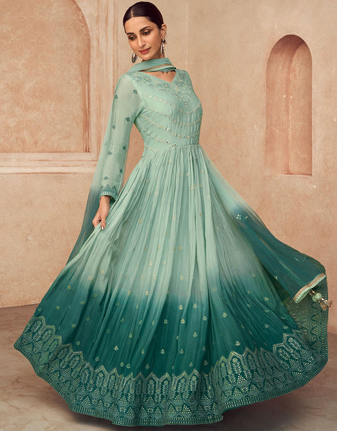 Sky Chinon Pant Anarkali