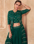 Green Georgette Lehenga Suit Closure View