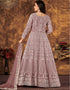 Mauve Net Pant Anarkali Closure View