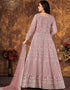 Pink Net Pant Anarkali Closure View