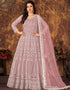 Pink Net Pant Anarkali