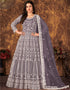 Purple Net Pant Anarkali