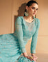 Sky Blue Premium Silk N/A Anarkali Back View
