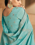 Sky Blue Premium Silk N/A Anarkali Salwar Kameez