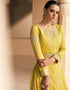 Yellow Premium Silk N/A Anarkali Back View