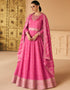 Pink Premium Silk N/A Anarkali Closure View