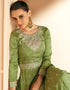 Mehendi Green Premium Silk N/A Anarkali Back View