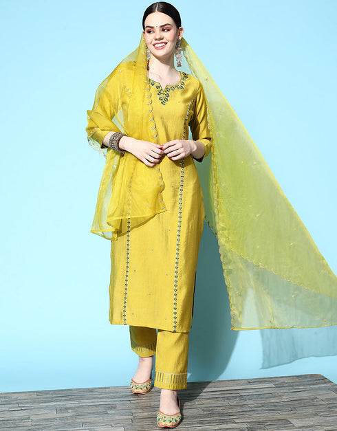 Lemon Viscose Rayon Pant Straight