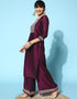 Wine Viscose Rayon Palazzo Straight Closure View