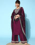 Wine Viscose Rayon Palazzo Straight