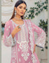 Pink Organza Silk Pant Pakistani Suit Closure View