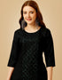 Black Cotton Magic Slub Pant Straight Salwar Kameez