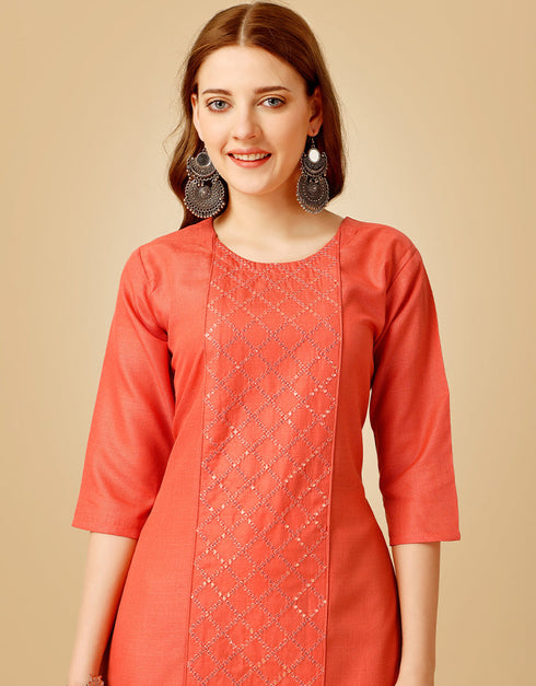 Coral Cotton Magic Slub Pant Straight Salwar Kameez
