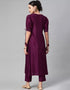 Wine Viscose Rayon Pant Suit Salwar Kameez