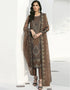 Brown Faux Georgette Pant Pakistani Suit