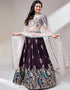 Burgundy Poly Georgette Lehenga Choli Closure View
