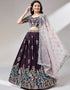 Burgundy Poly Georgette Lehenga Choli