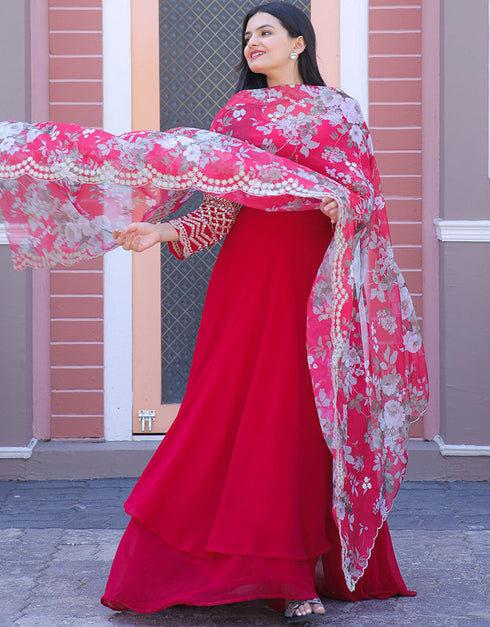 Rani Pink Faux Blooming N/A Gown Closure View