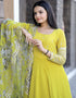 Yellow Faux Blooming N/A Gown Salwar Kameez