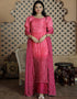 Pink Maslin Croche Palazzo Straight Closure View