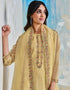 Yellow Soft Organza Satin Pant Straight Salwar Kameez