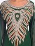 Dubai Bottle Green Georgette Hand Embroidery Party Wear Kaftan