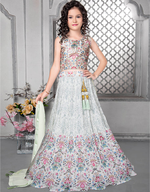 Off White Lehenga Choli Heavy Banglori