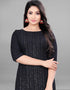 Black Heavy Rayon Pant Straight Salwar Kameez