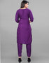 Purple Heavy Rayon Pant Straight Back View