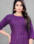 Purple Heavy Rayon Pant Straight Salwar Kameez
