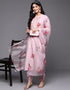 Light Pink Viscose Rayon Slub Pant Straight Closure View
