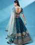 Teal Poly Georgette Lehenga Choli Salwar Kameez