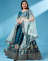 Teal Poly Georgette Lehenga Choli