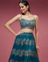 Teal Silk Lehenga Choli Salwar Kameez